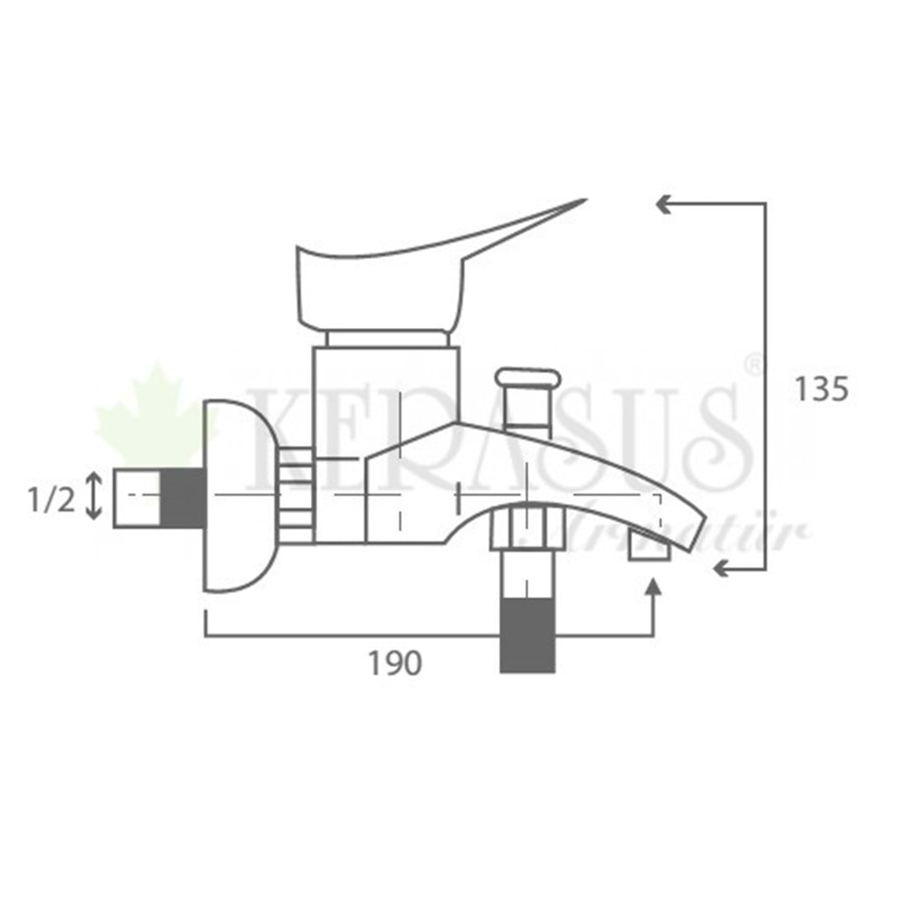 KERASUS MOON SERİSİ - MİX BANYO BATARYASI 40Ø