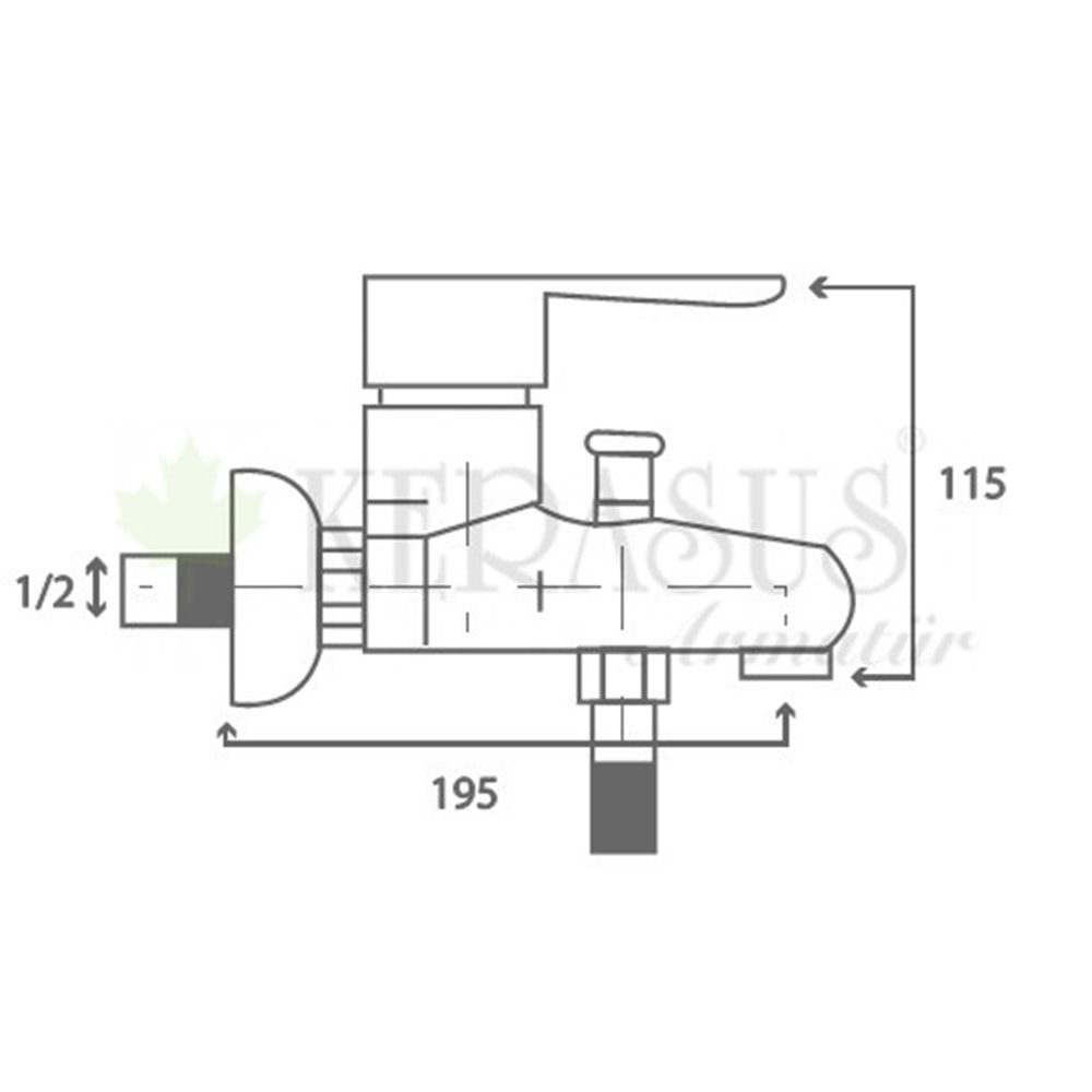 KERASUS ELVİN SERİSİ - MİX BANYO BATARYASI 35Ø ANTRASİT GRİ