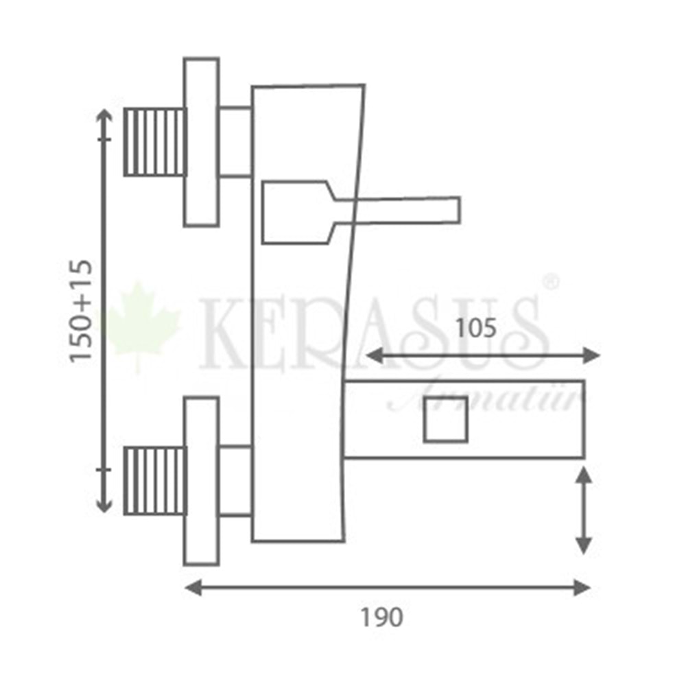KERASUS YAKUT SERİSİ - MİX LÜX BANYO BATARYASI 35Ø