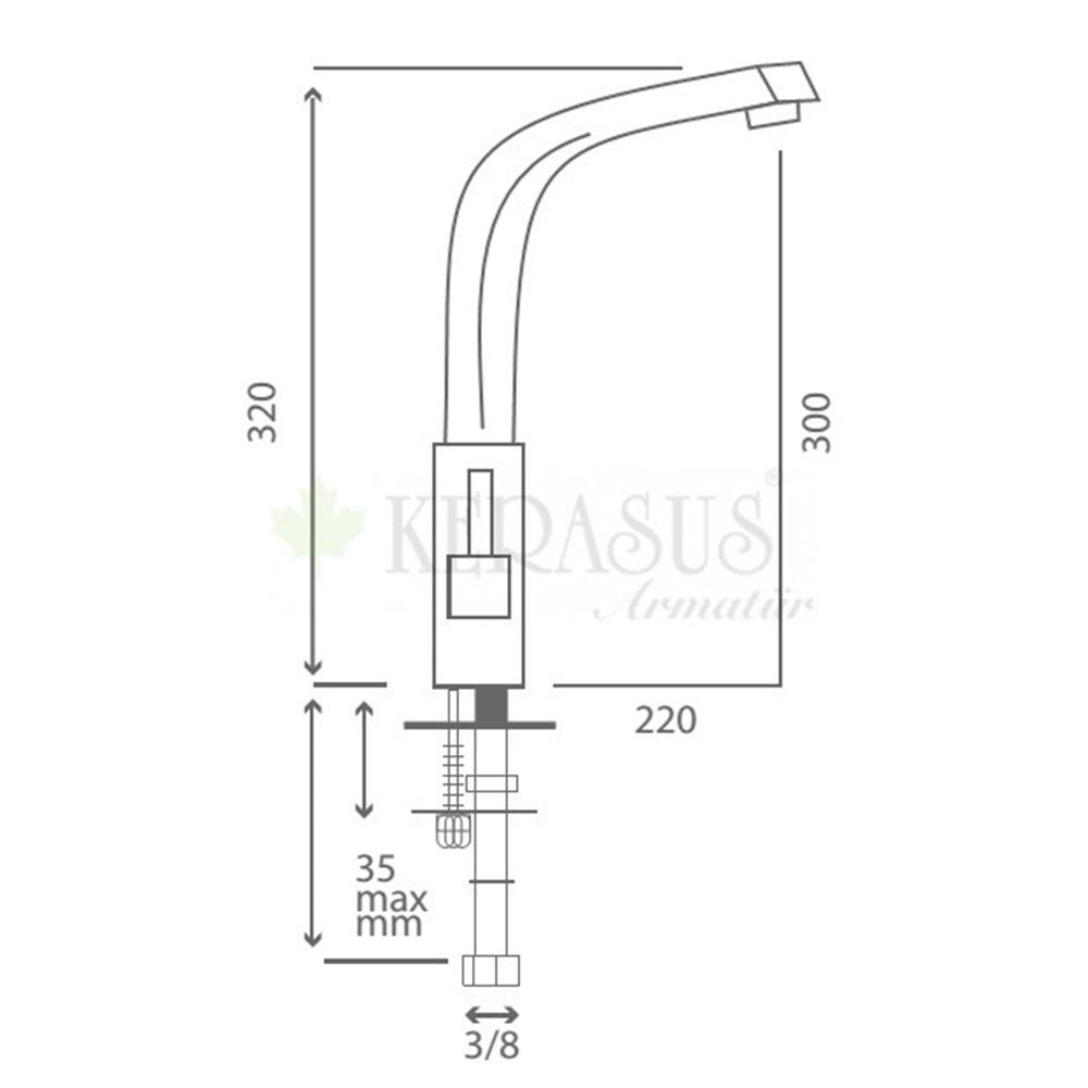 KERASUS SUN SERİSİ - MİX KUĞU EVYE BATARYASI 35Ø