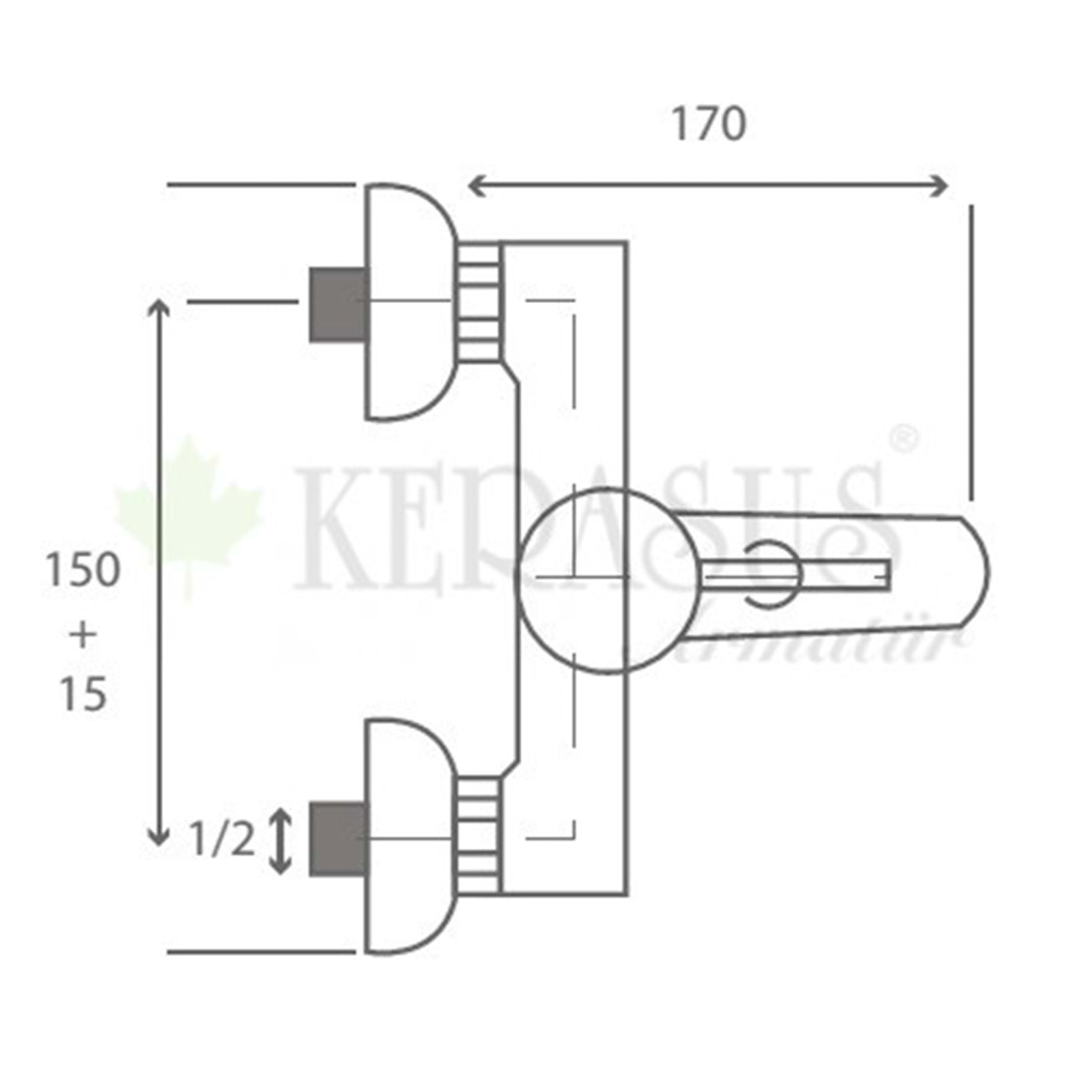 KERASUS RUBY SERİSİ - MİX BANYO BATARYASI ( R03 MAVİ ) 35Ø