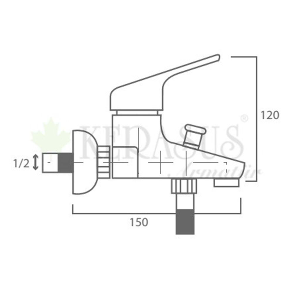 KERASUS LALE SERİSİ - MİX BANYO BATARYASI 35Ø