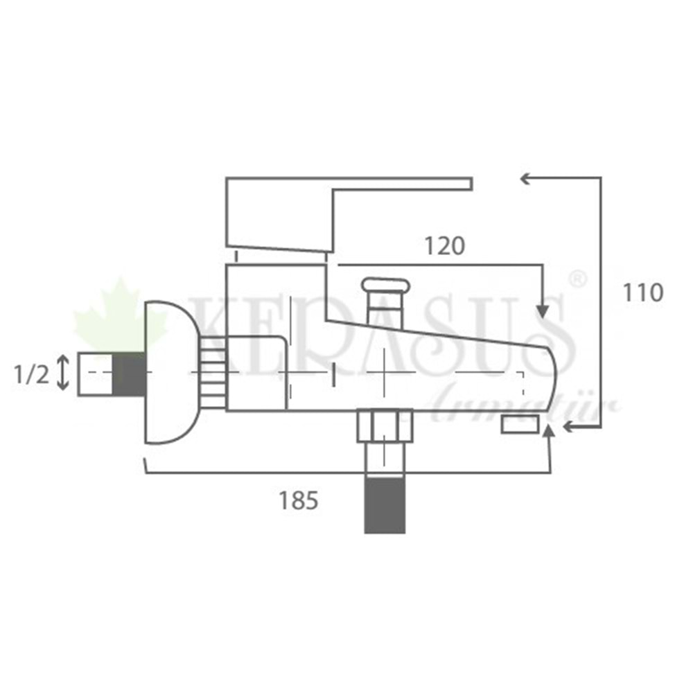 KERASUS COSMOS SERİSİ - MİX BANYO BATARYASI 35Ø - MAT SİYAH
