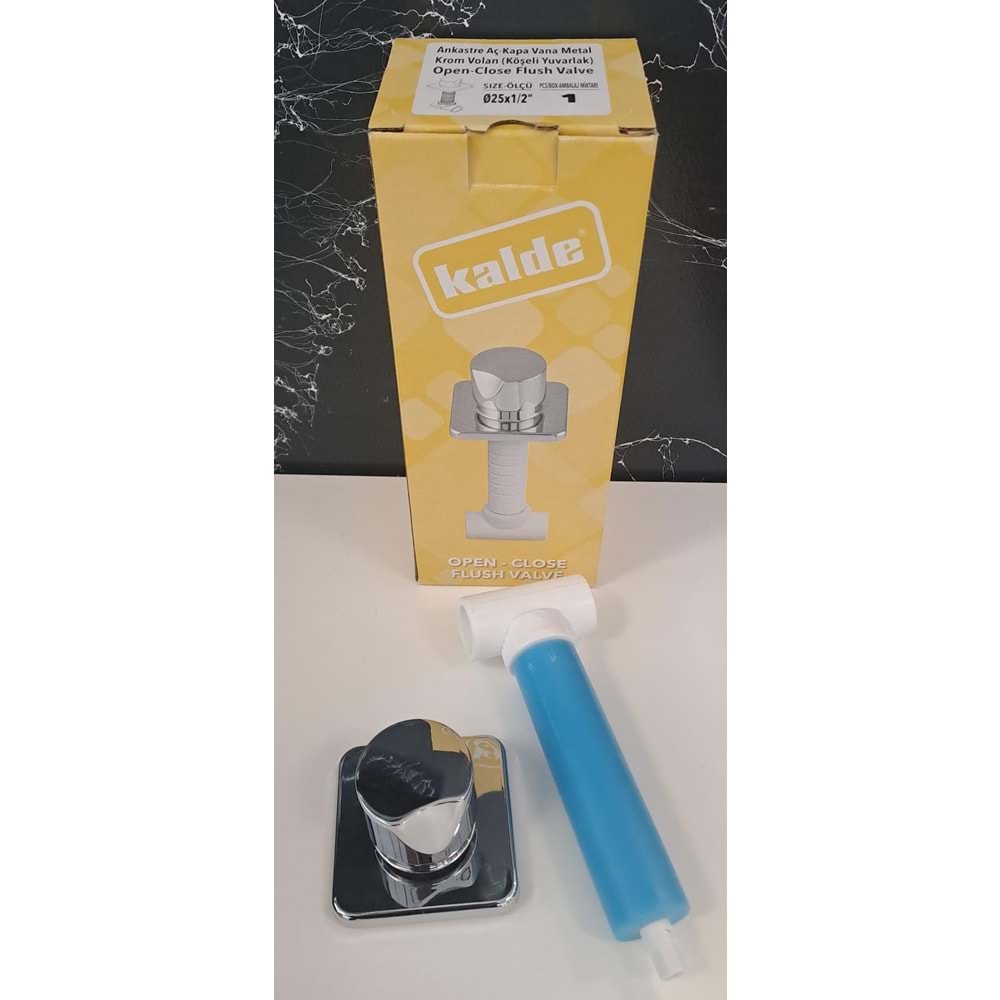 ANKASTRE AÇ KAPA VANA - KÖŞELİ YUVARLAK METAL KROM VOLAN Ø25x1/2