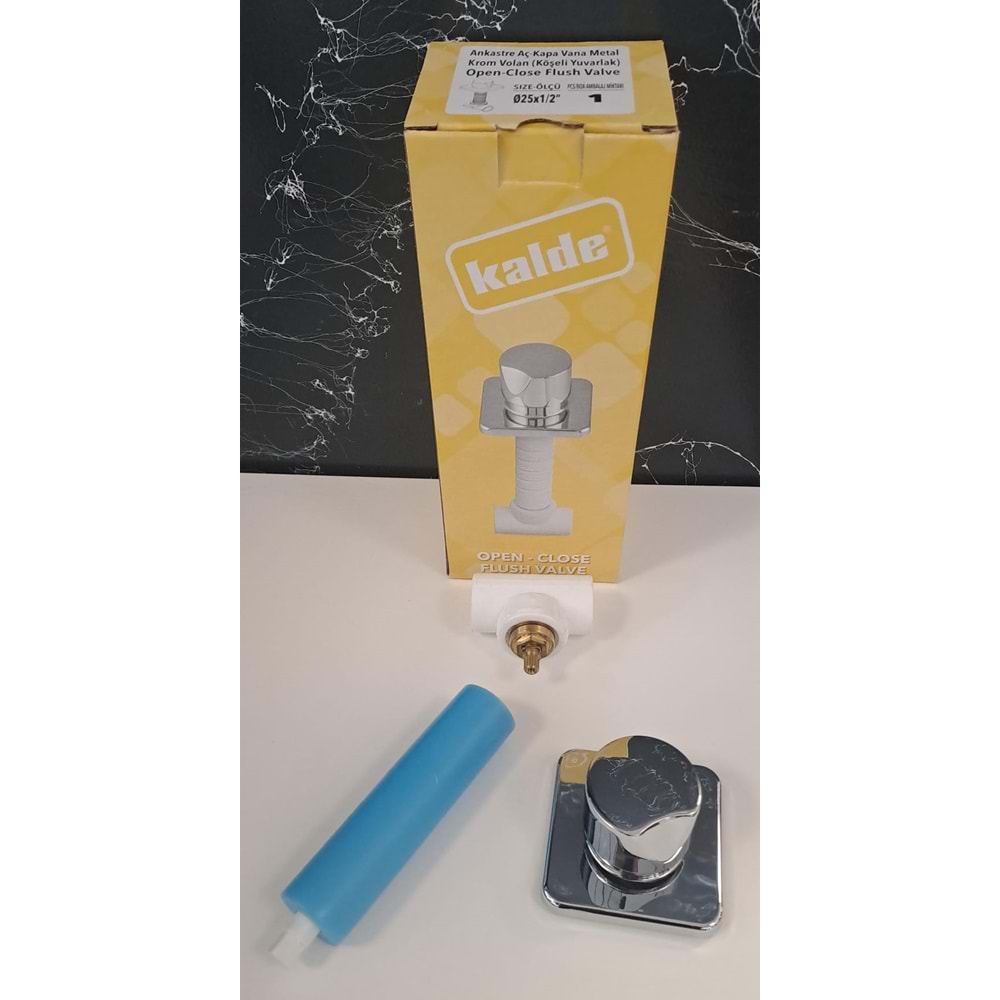 ANKASTRE AÇ KAPA VANA - KÖŞELİ YUVARLAK METAL KROM VOLAN Ø25x1/2