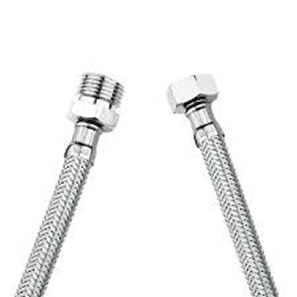 1/2-1/2 NİPELLİ PASLANMAZ ÇELİK ÖRGÜLÜ FLEX 30 cm