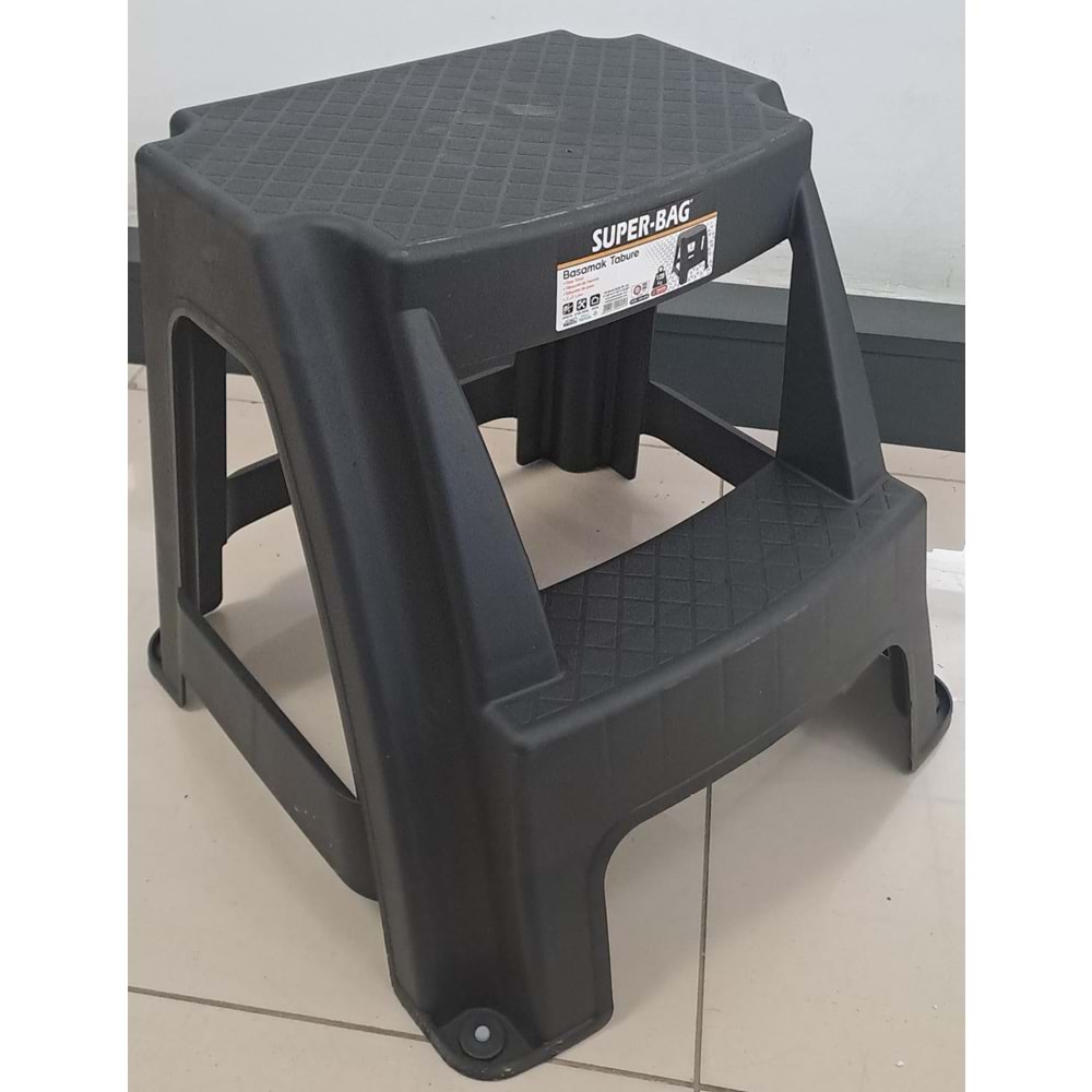 ASRIN BASAMAKLI TABURE SİYAH ( 45,6 x 44,5 x 42,3h cm )