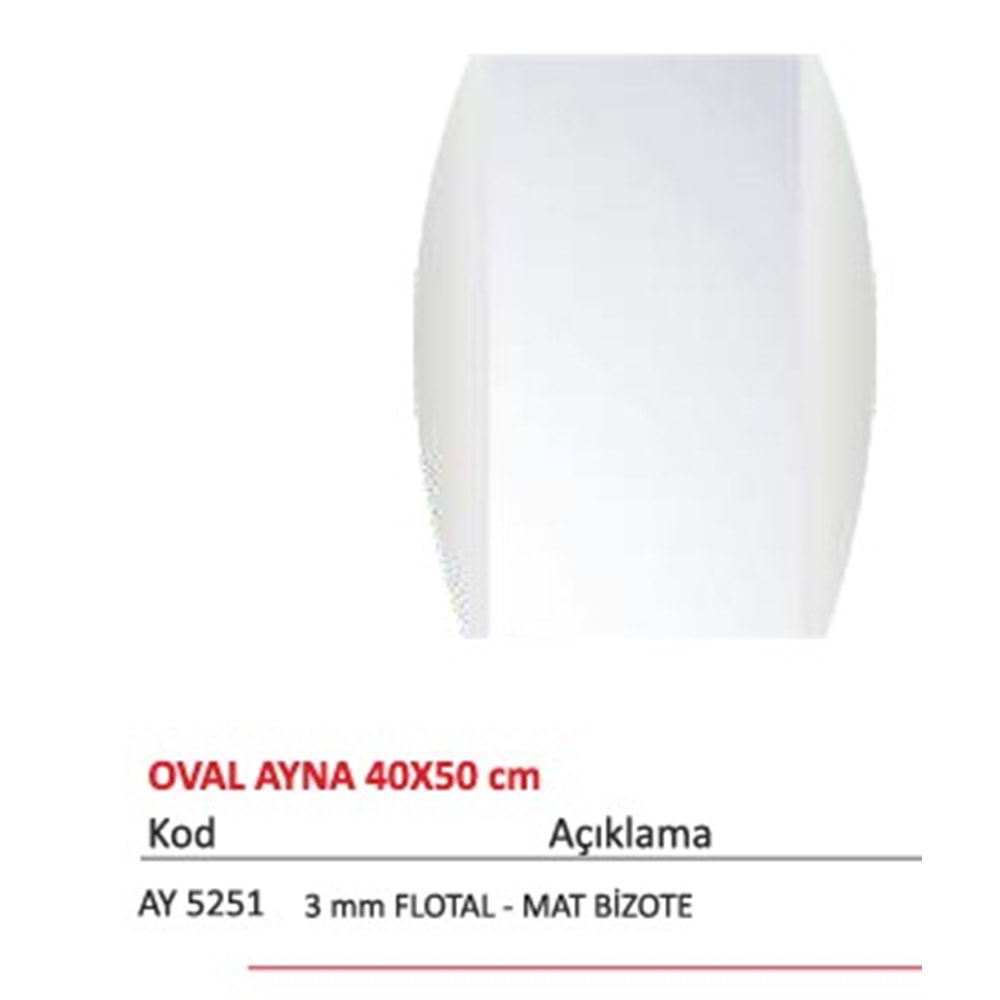 MAXIFLOW TEK AYNA 40 x 50 cm OVAL ( 34634 )