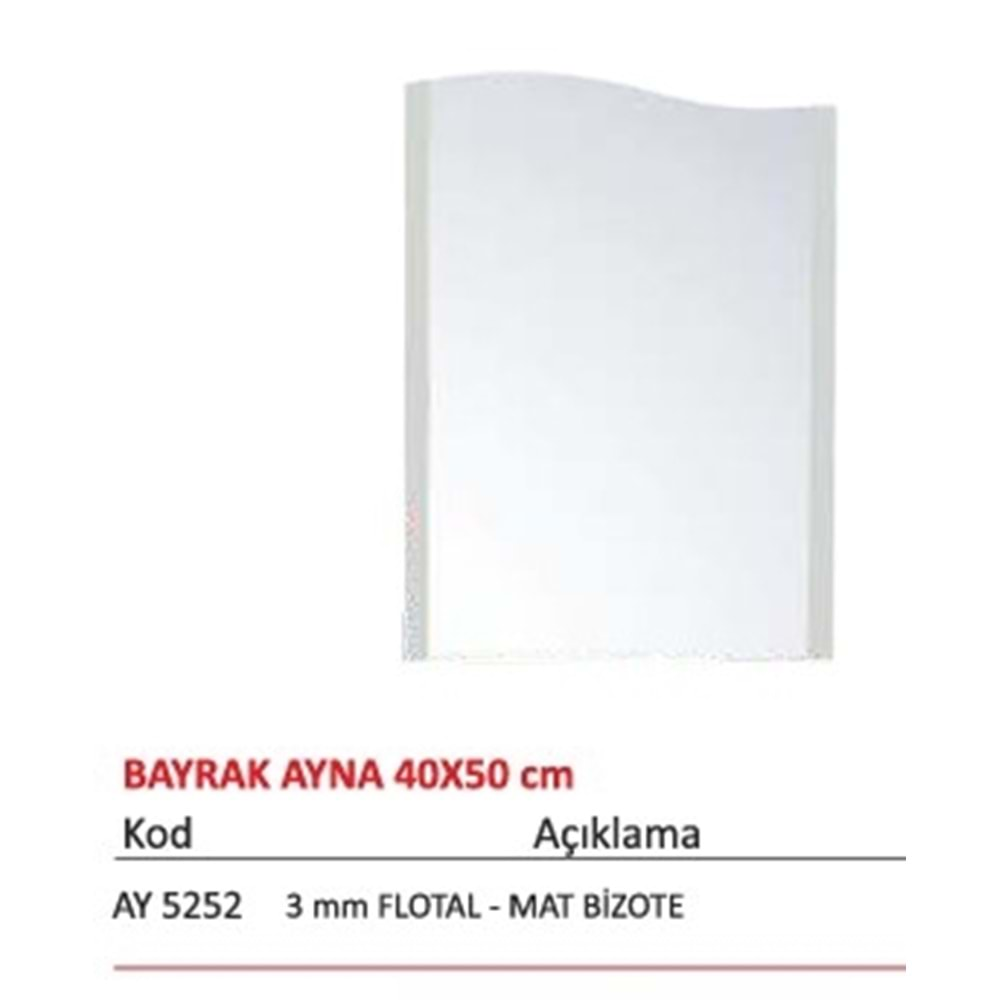 ALZ TEK AYNA 40 x 50 cm BAYRAK ( AY5252 )