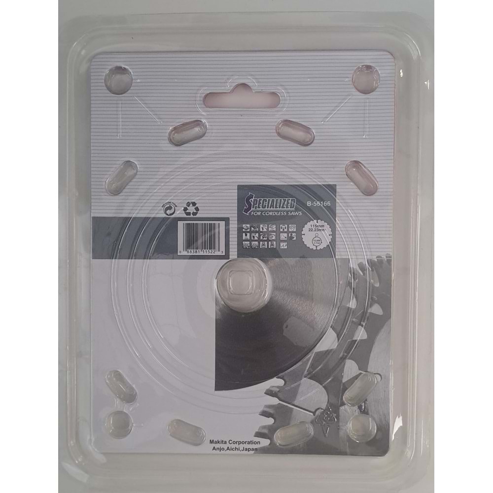 SUNTA - AHŞAP ELMAS DAİRE TESTERE - MAKİTA ELMAS TESTERE 115 LİK TCT ( 115 mm x 40 T x 22.23 mm )