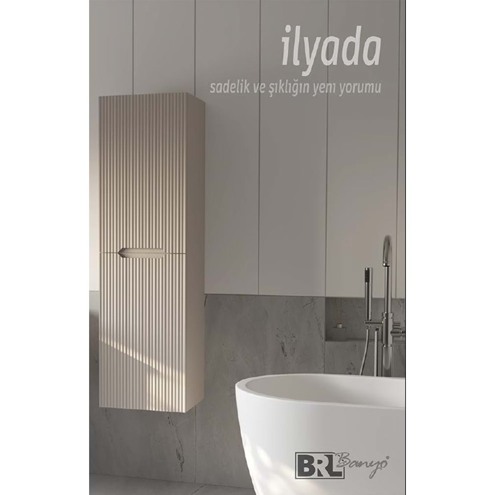 HİLTON BANYO DOLABI - İLYADA BOY DOLABI MAT LAKE BEYAZ