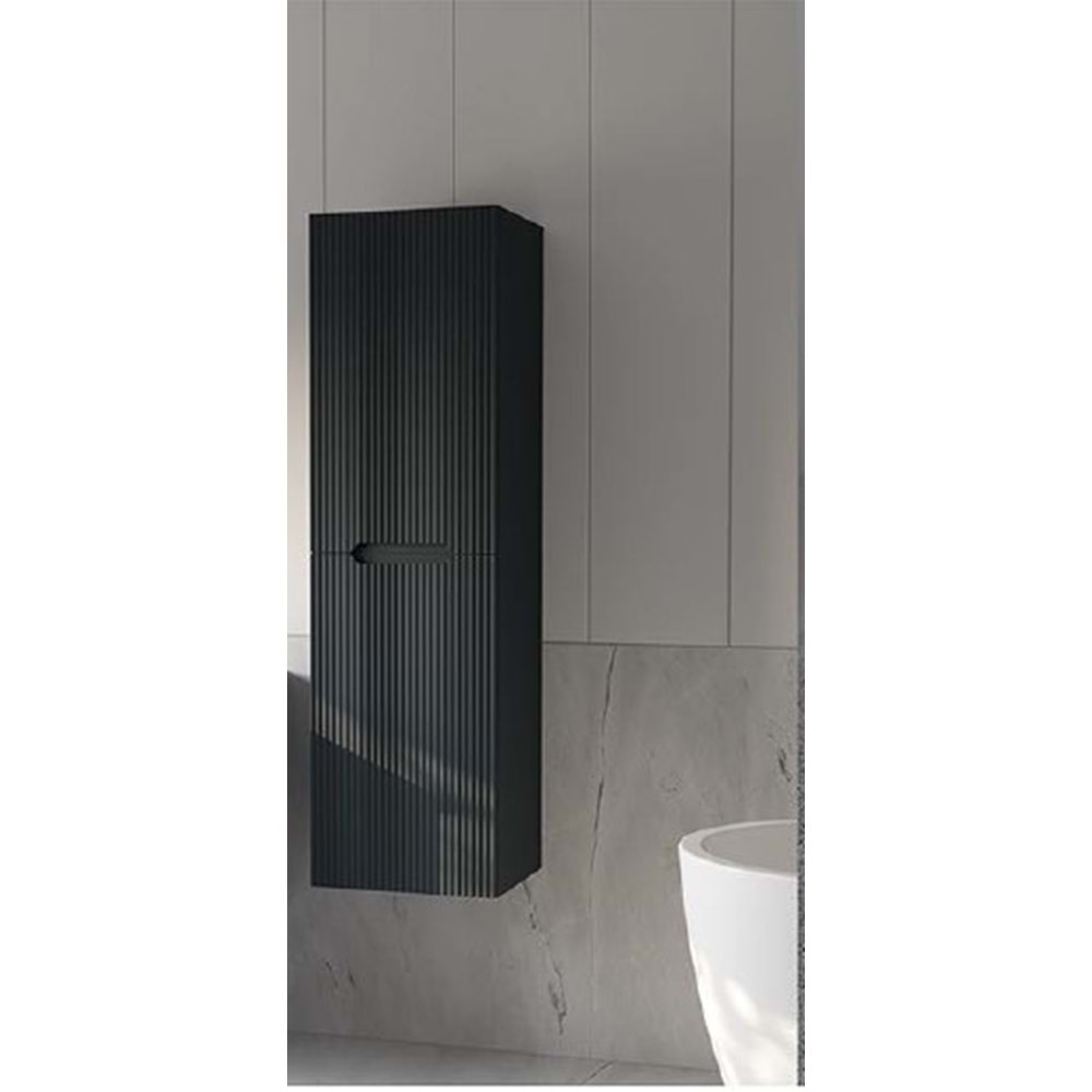 HİLTON BANYO DOLABI - İLYADA BOY DOLABI MAT LAKE ANTRASİT