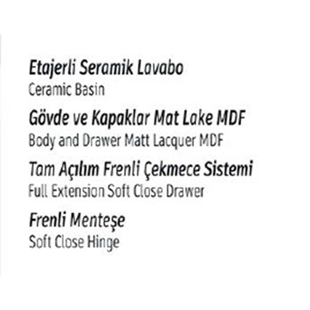 HİLTON BANYO DOLABI - İLYADA 90 MAT LAKE ANTRASİT