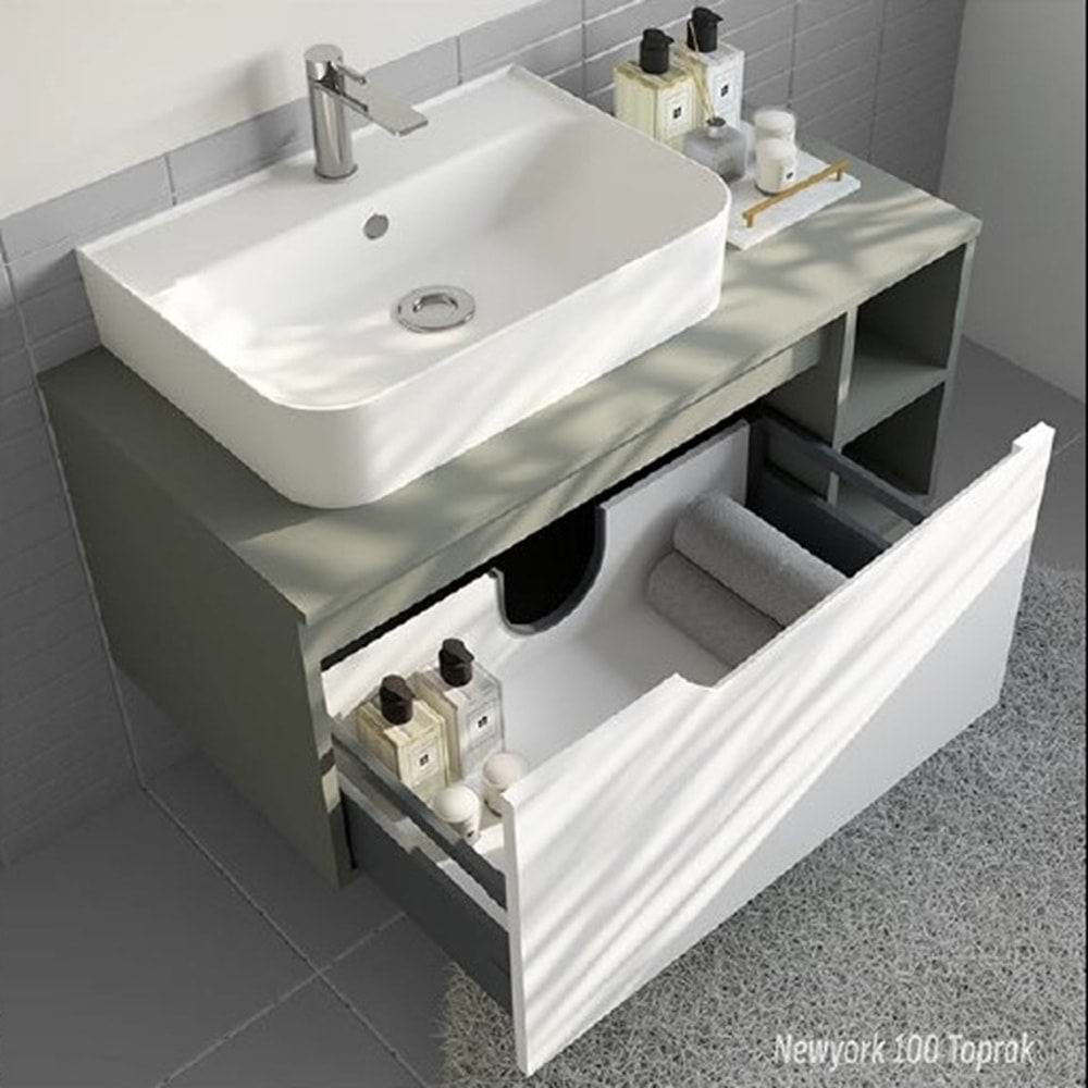 HİLTON BANYO DOLABI - NEWYORK 100 MAT LAKE TOPRAK
