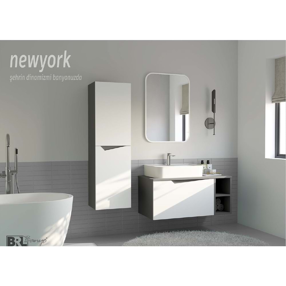 HİLTON BANYO DOLABI - NEWYORK BOY DOLABI MAT LAKE TOPRAK
