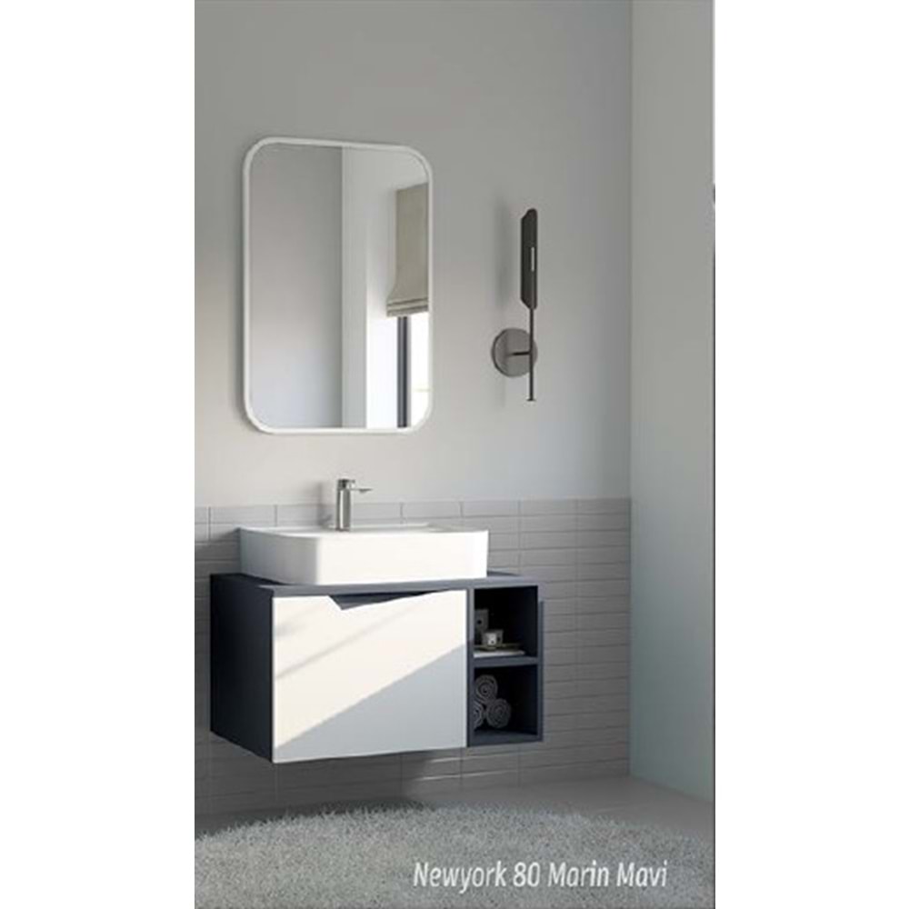 HİLTON BANYO DOLABI - NEWYORK 80 MAT LAKE MARİN MAVİ