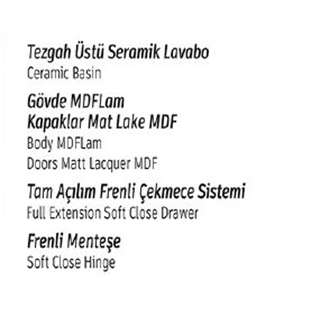 HİLTON BANYO DOLABI - NEWYORK 80 MAT LAKE MARİN MAVİ