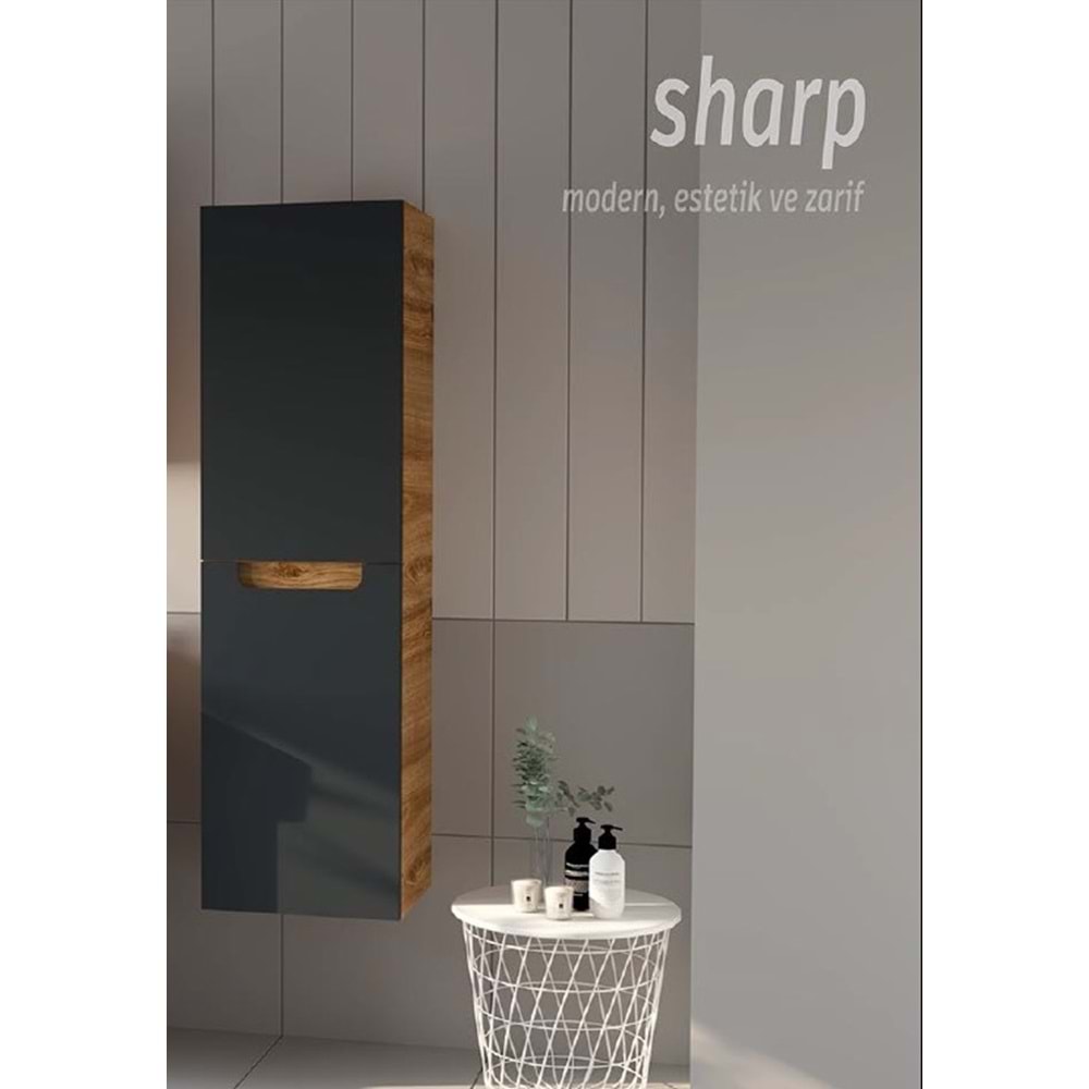 HİLTON BANYO DOLABI - SHARP BOY DOLABI MAT LAKE ROYAL MEŞE / ANTRASİT