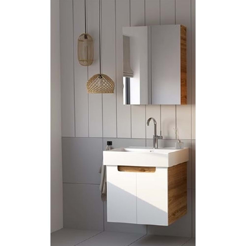 HİLTON BANYO DOLABI - SHARP 80 ROYAL MEŞE / BEYAZ