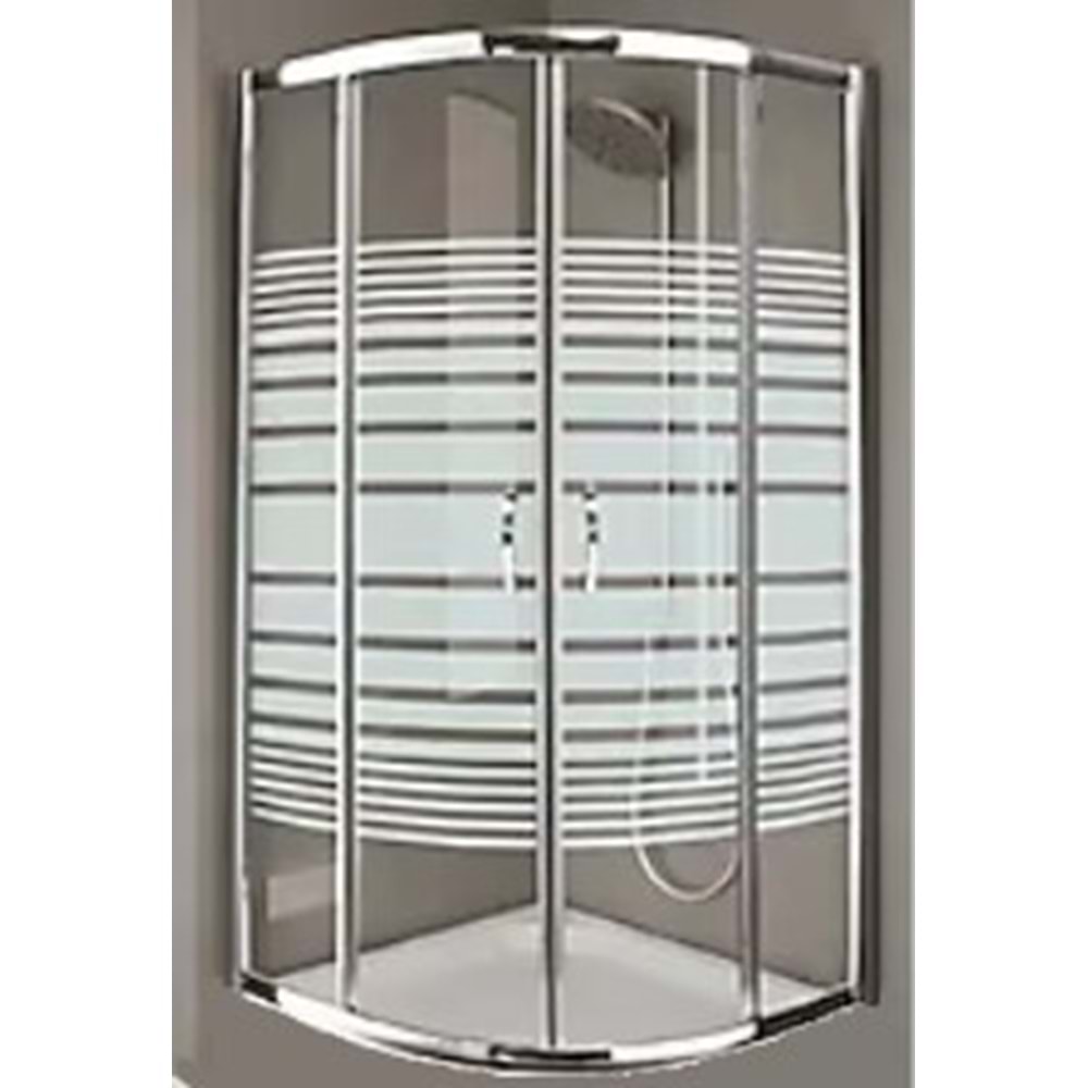 DUŞAKABİN 6mm CAM OVAL 110X110 cm H:190cm - DESENLİ