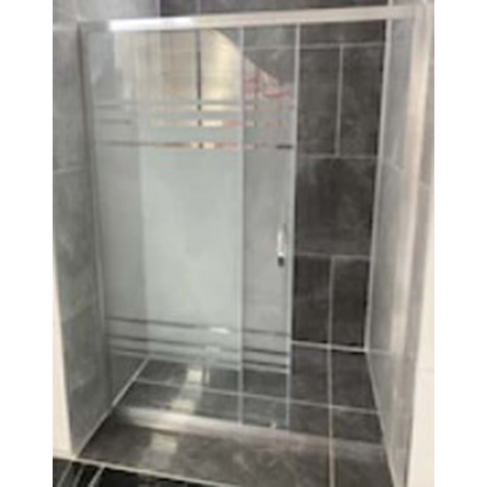DUŞAKABİN 6mm CAM 1 SABİT 1 ÇALIŞIR 121-130 cm H:190cm - DESENLİ