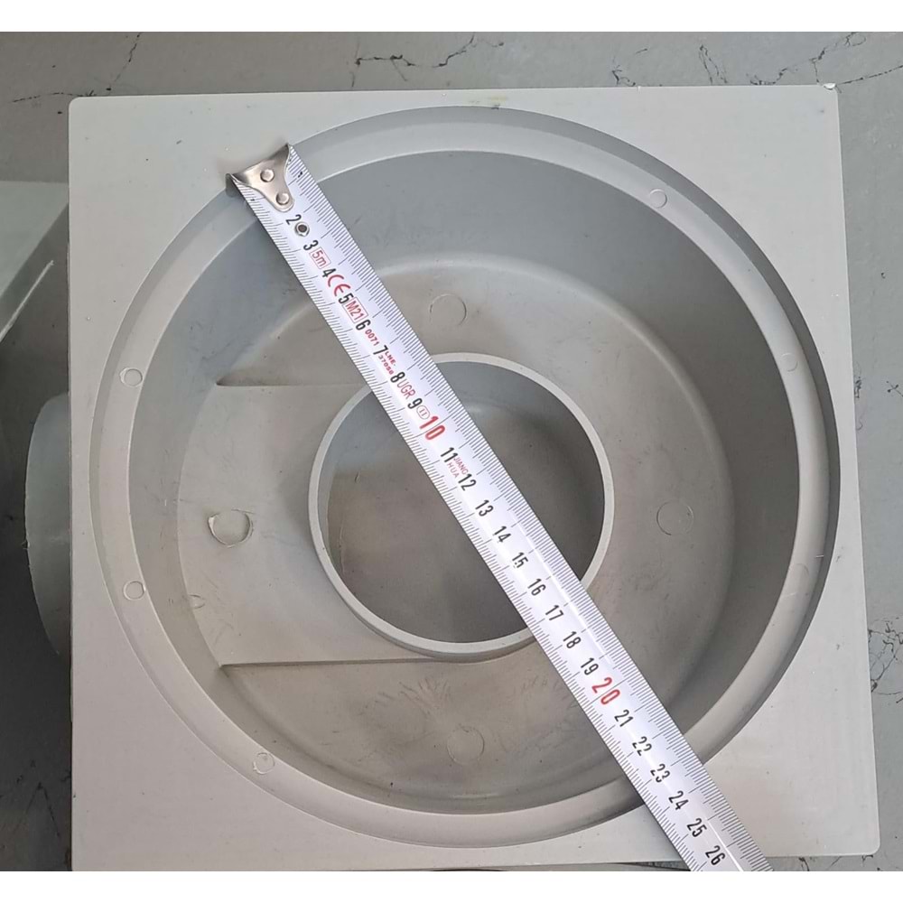 ÇAMUR KOVALI YER SÜZGECİ 25 x 25 cm - Ø 100 LÜK YANDAN ÇIKIŞ YER SİFONU