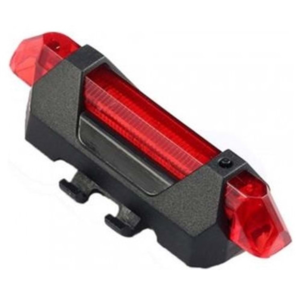ŞARJLI BİSİKLET IŞIĞI LED ÇOK FONKSİYONLU USB GİRİŞLİ - KIRMIZI