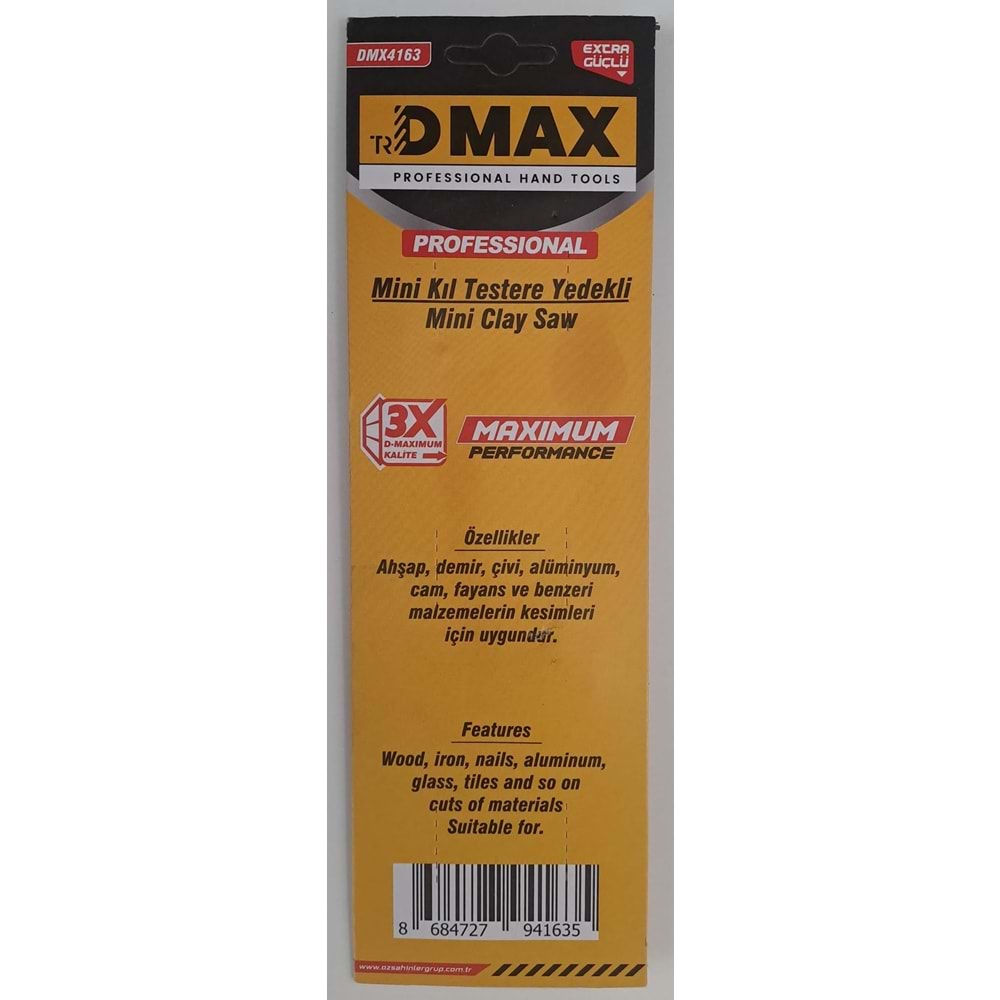 DMAX MİNİ KIL TESTERE YEDEKLİ DMX4163 ( 23,5 cm )