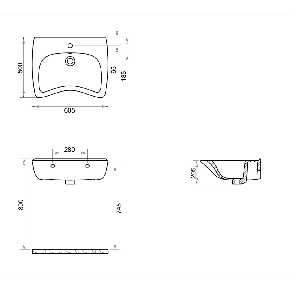 BEDENSEL ENGELLİ 50X60 LAVABO TURASER