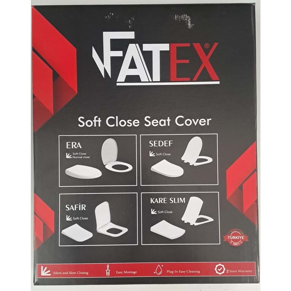 FATEX ERA SOFT ( 36 x 45 cm ) YAVAŞ KAPANAN PLASTİK KLOZET KAPAĞI