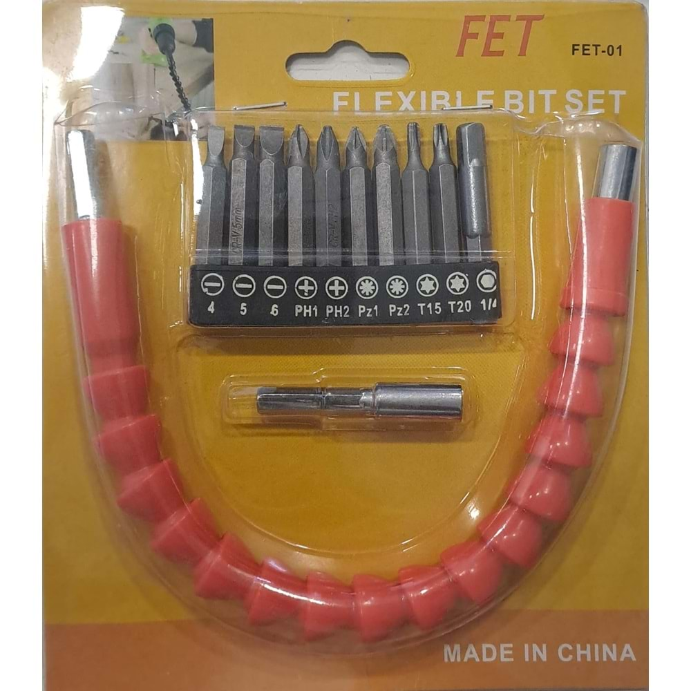 FET ESNEK BITS UÇ SETİ / FLEXİBLE BIT SET 12 PARÇA FET-01