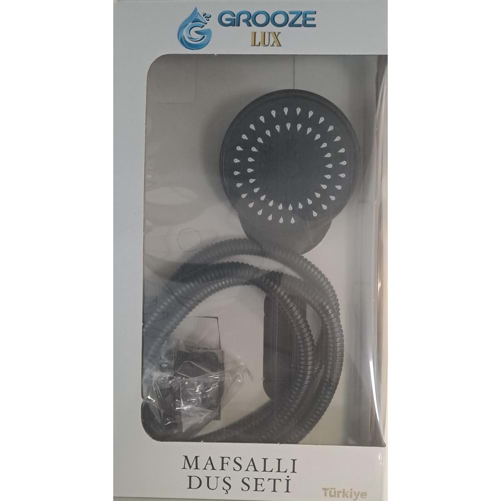 GROOZE MAFSALLI LÜX DUŞ SETİ - DUŞ TAKIMI - SİYAH İNCİ - KUTU AMBALAJ