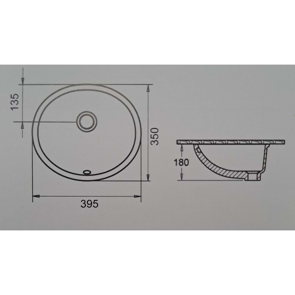 HİLTON OVAL LAVABO 35X40 TURAVİT
