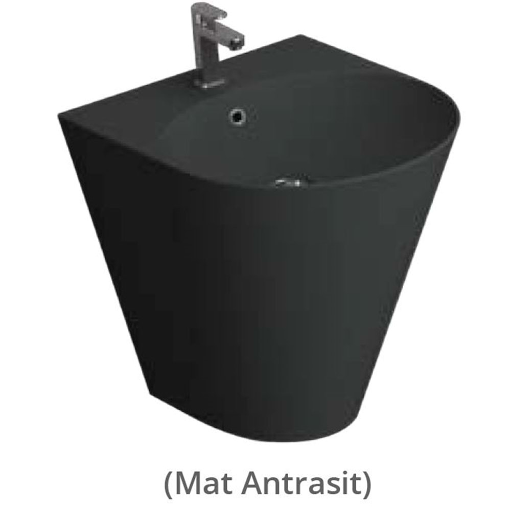 İGLOO LAVABO MONOBLOK TURAVİT - MAT ANTRASİT