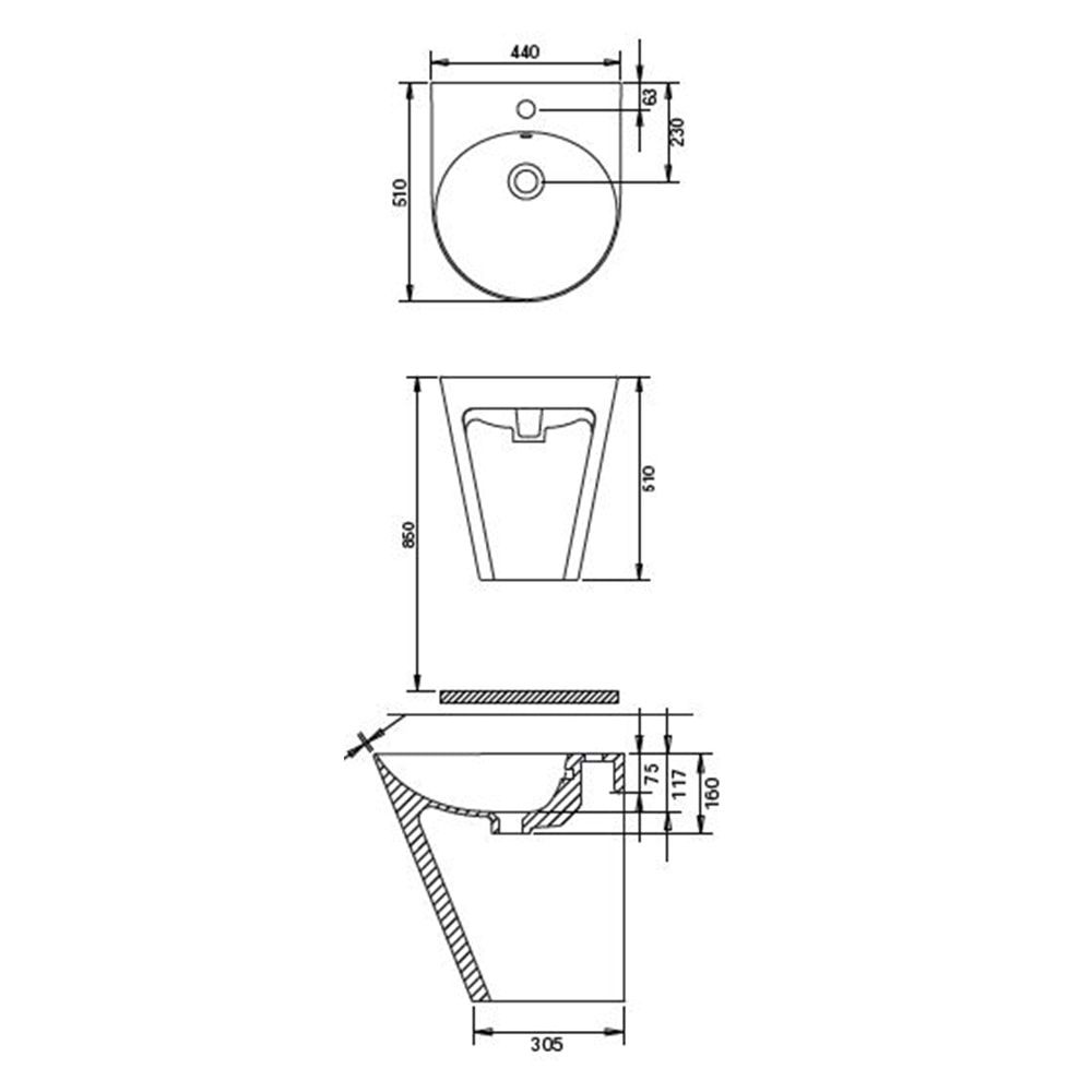İGLOO LAVABO MONOBLOK TURAVİT - MAT KAPUÇİNO