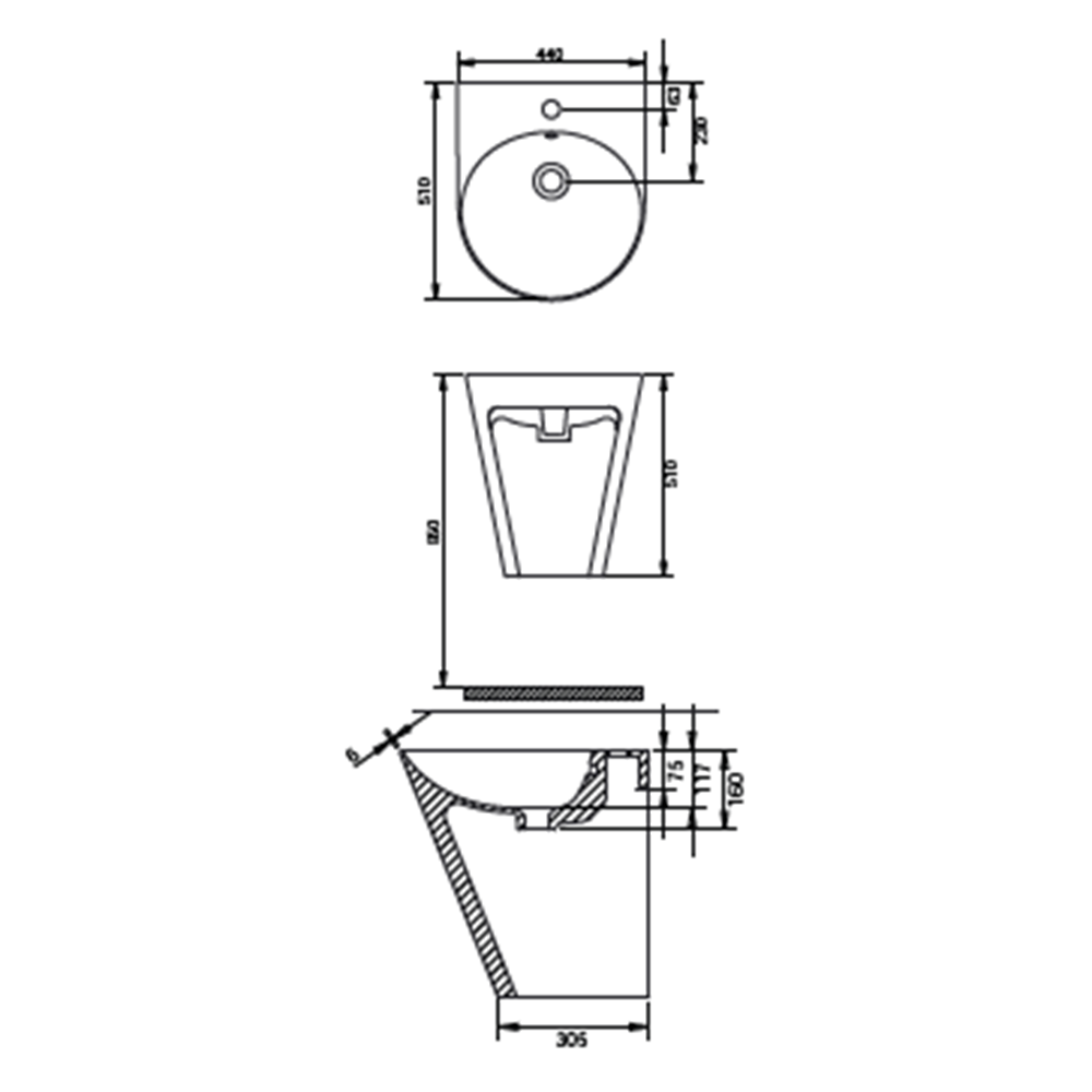 İGLOO LAVABO MONOBLOK TURAVİT - MAT SİYAH