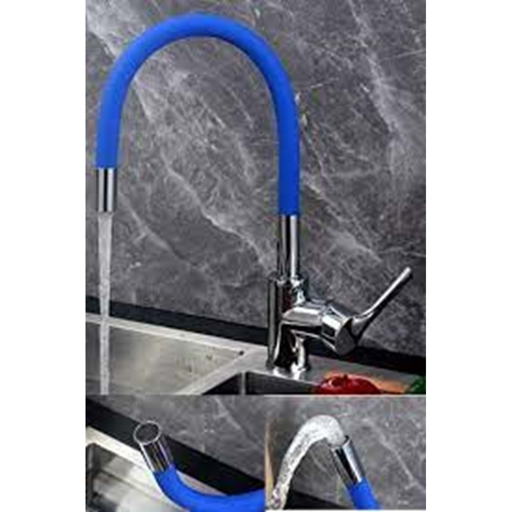 RENKLİ KUBAR BORU - DÜZ - MAVİ