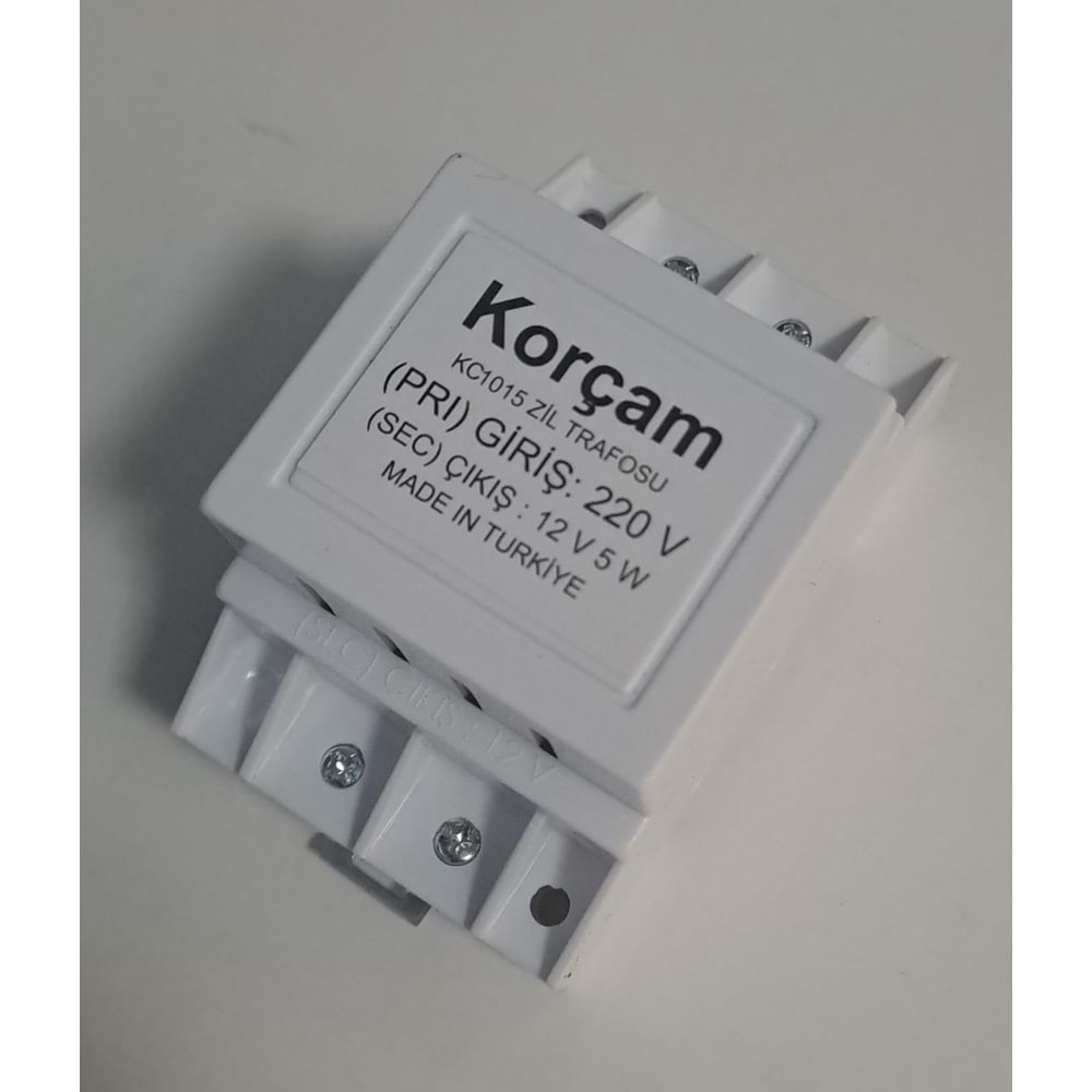 KORÇAM ZİL TRAFOSU & GÜÇ TRANSFORMATÖRÜ RAYLI SİSTEM 12 VOLT 5W