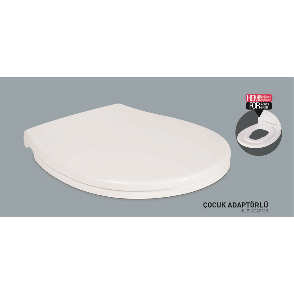 NKP FAMİLY YAVAŞ KAPANAN KLOZET KAPAĞI - ÇOCUK ADAPTÖRLÜ ( THERMOPLAST )