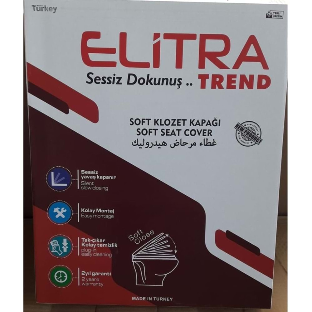 ELİTRA TREND YAVAŞ KAPANAN KLOZET KAPAĞI ALTTAN SIKMA ( THERMOPLAST )