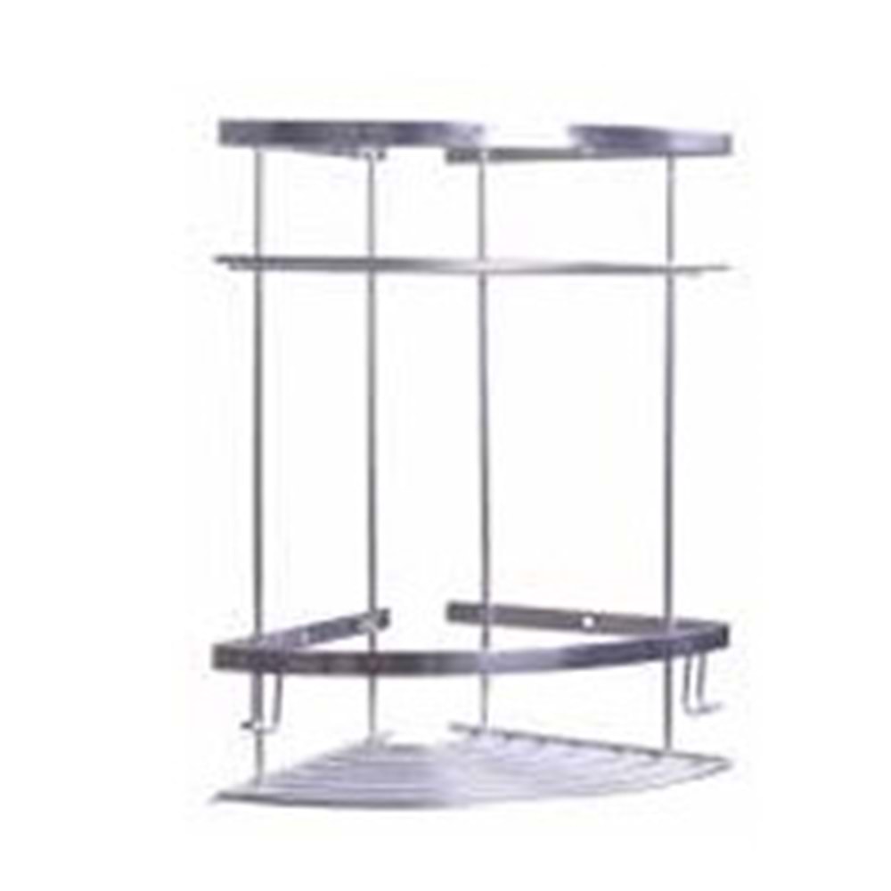 MAXIFLOW KÖŞE RAFI (SÜNGERLİK ) LAMALI - 304 KROM - İKİ KATLI 19x19cm ( 34620 )