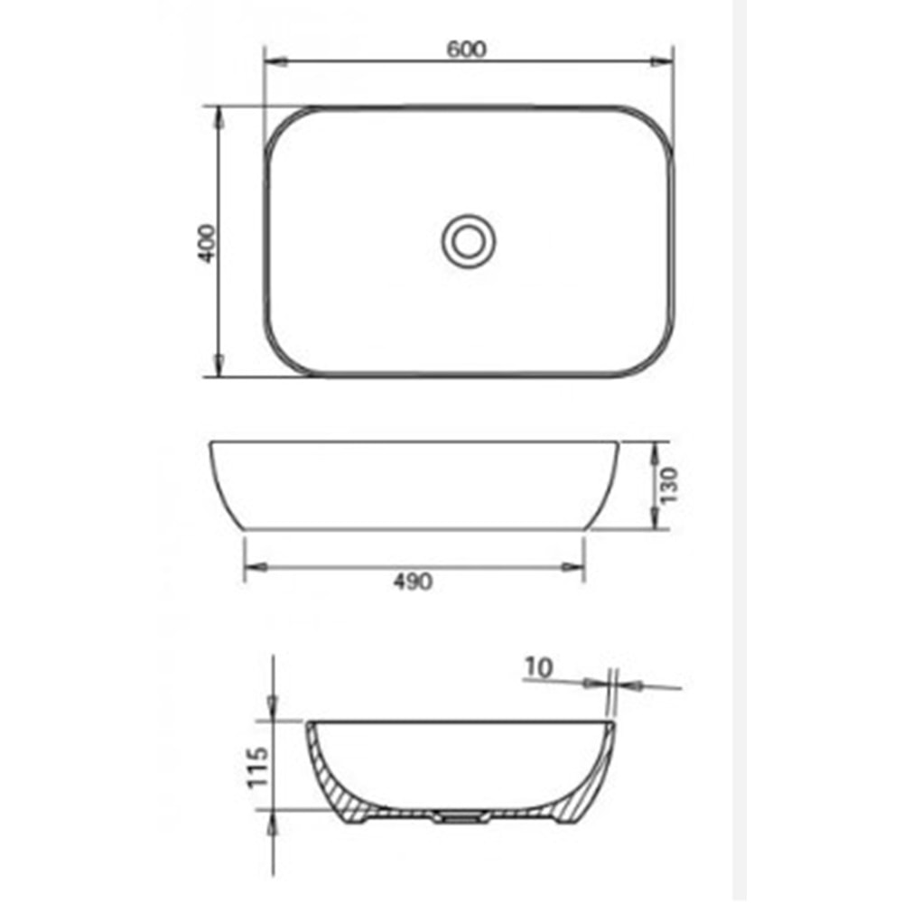 LOFT ÇANAK LAVABO 40X60cm TURAVİT - KIRMIZI