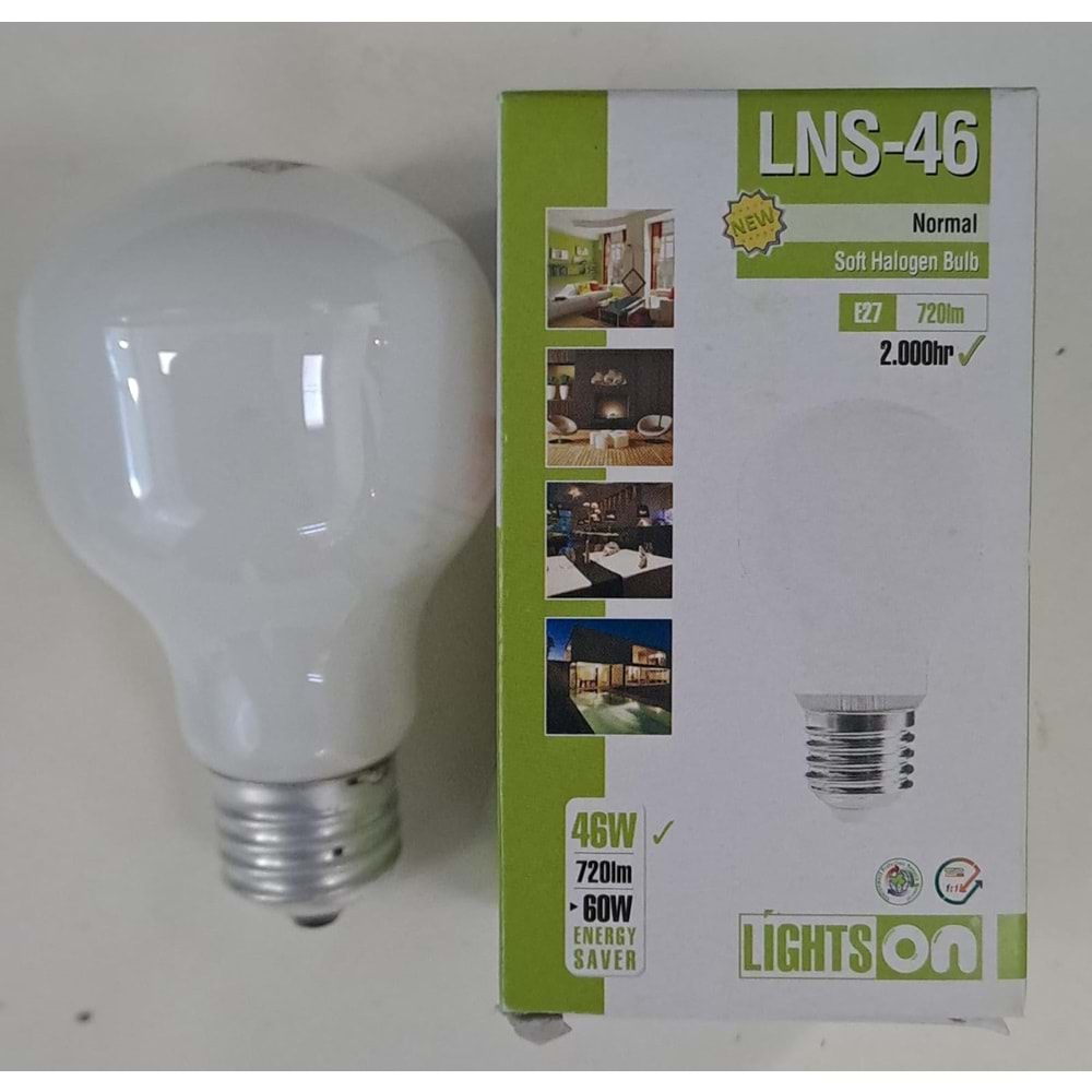 LIGHTSON SOFT HALOJEN AMPÜL 46 WATT 720lm E27 DUY 3000K