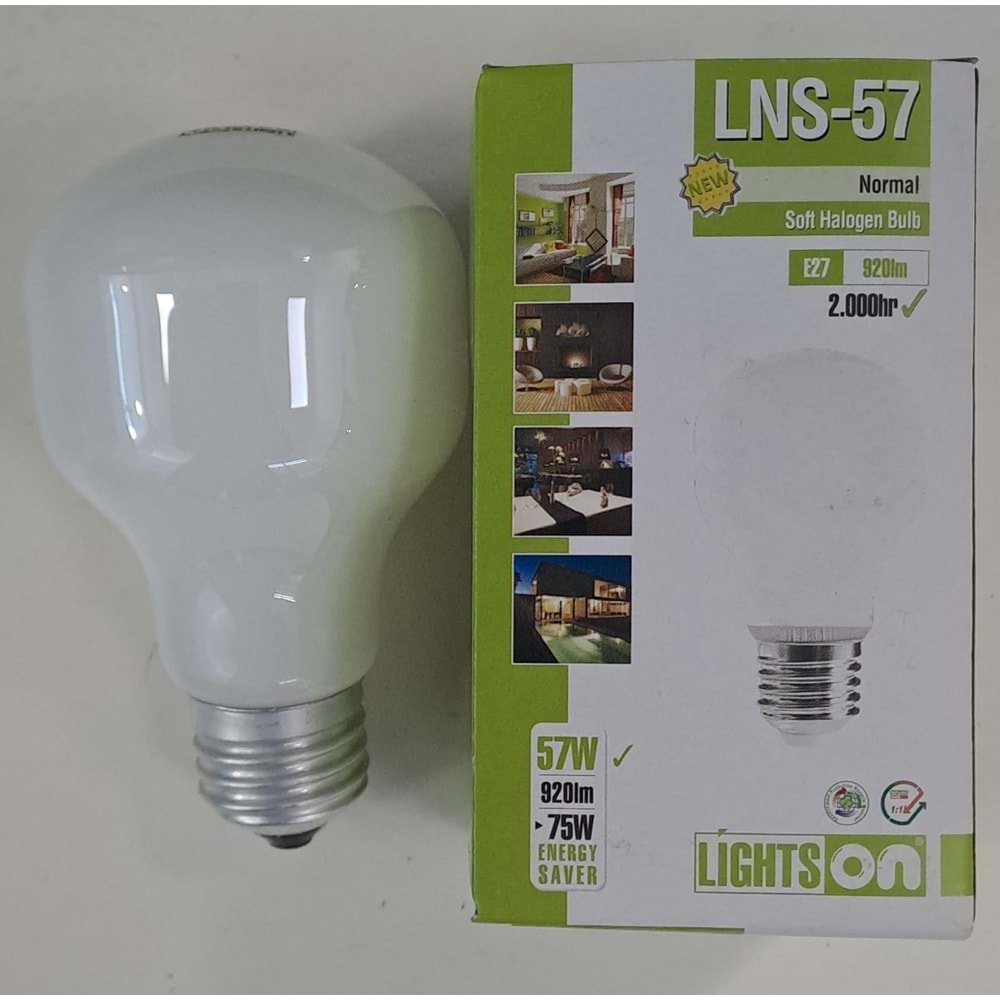 LIGHTSON SOFT HALOJEN AMPÜL 57 WATT 920lm E27 DUY 3000K