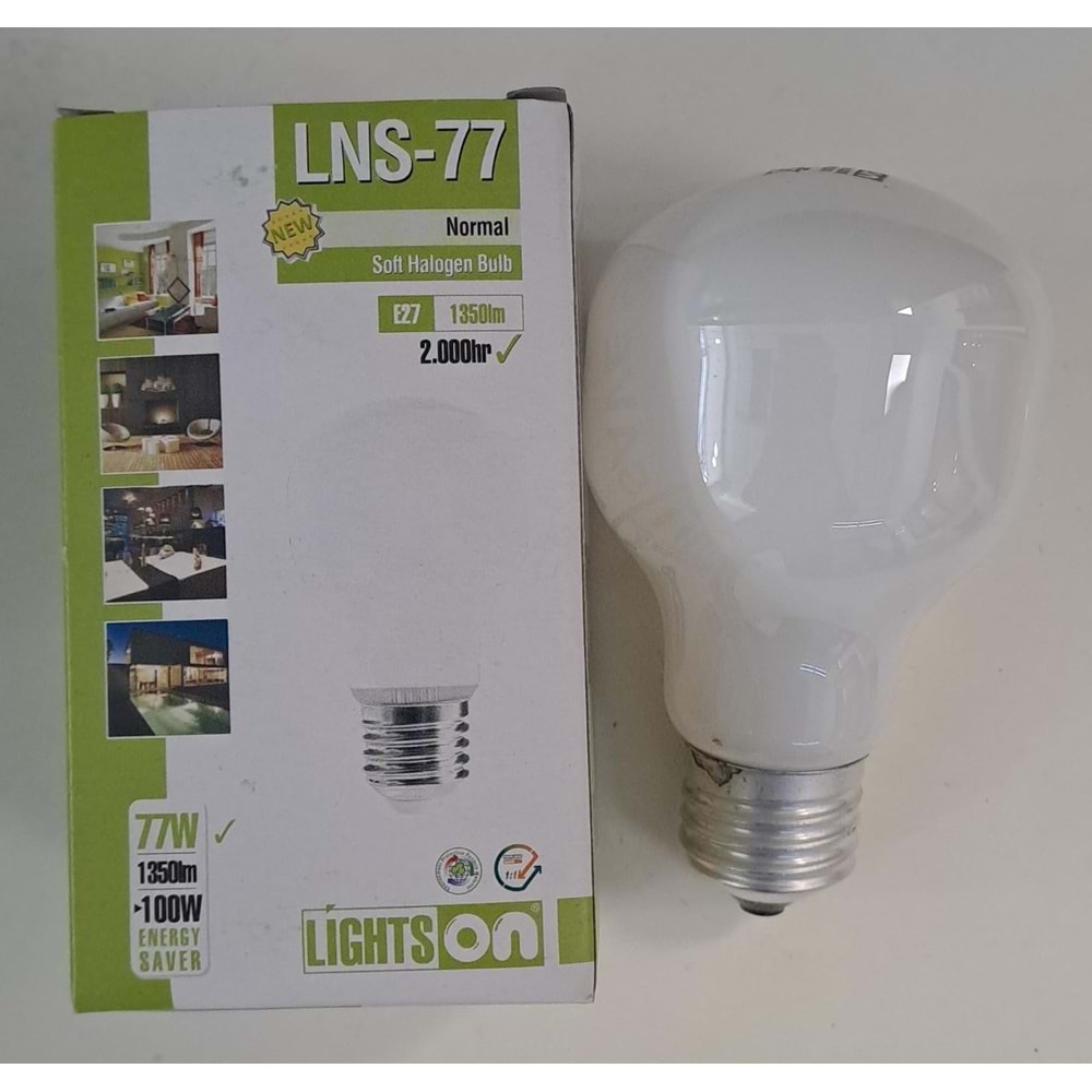 LIGHTSON SOFT HALOJEN AMPÜL 77 WATT 1350lm E27 DUY 3000K