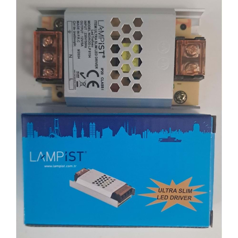 LAMPİST 5A ULTRA SLİM LED TRAFOSU 12V IP20