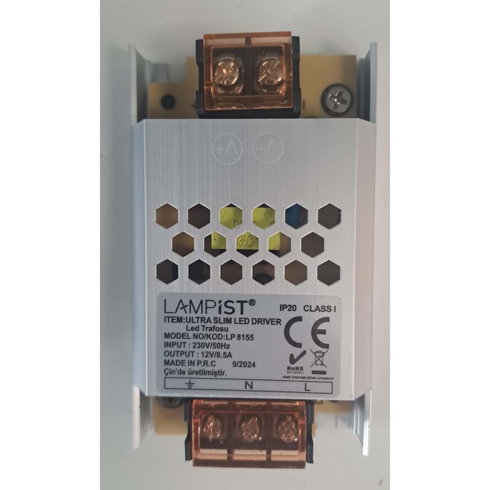 LAMPİST 8.5A ULTRA SLİM LED TRAFOSU 12V IP20