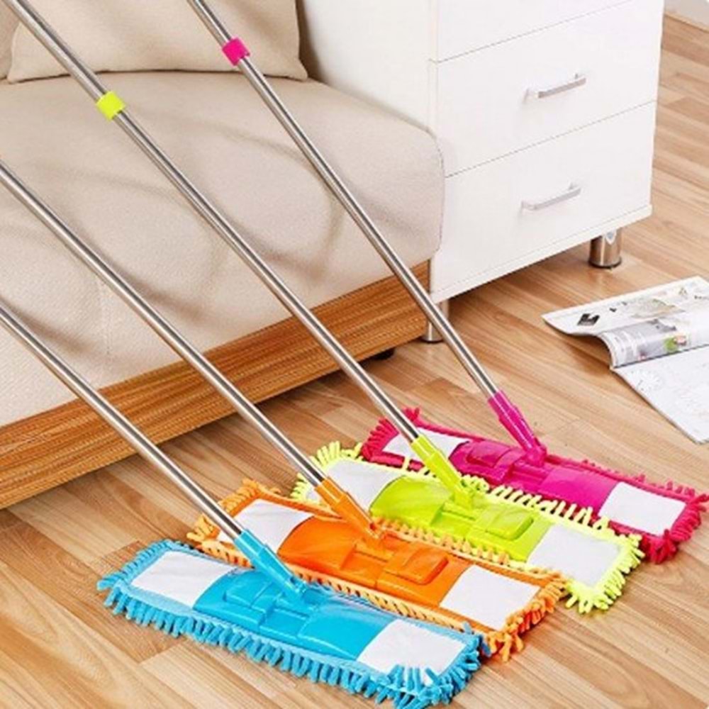 LEVA MAKARNA MOP SET TELEKOPİK RENKLİ 120cm METAL SAPLI (40 x 10 ) ( LV-10328 )