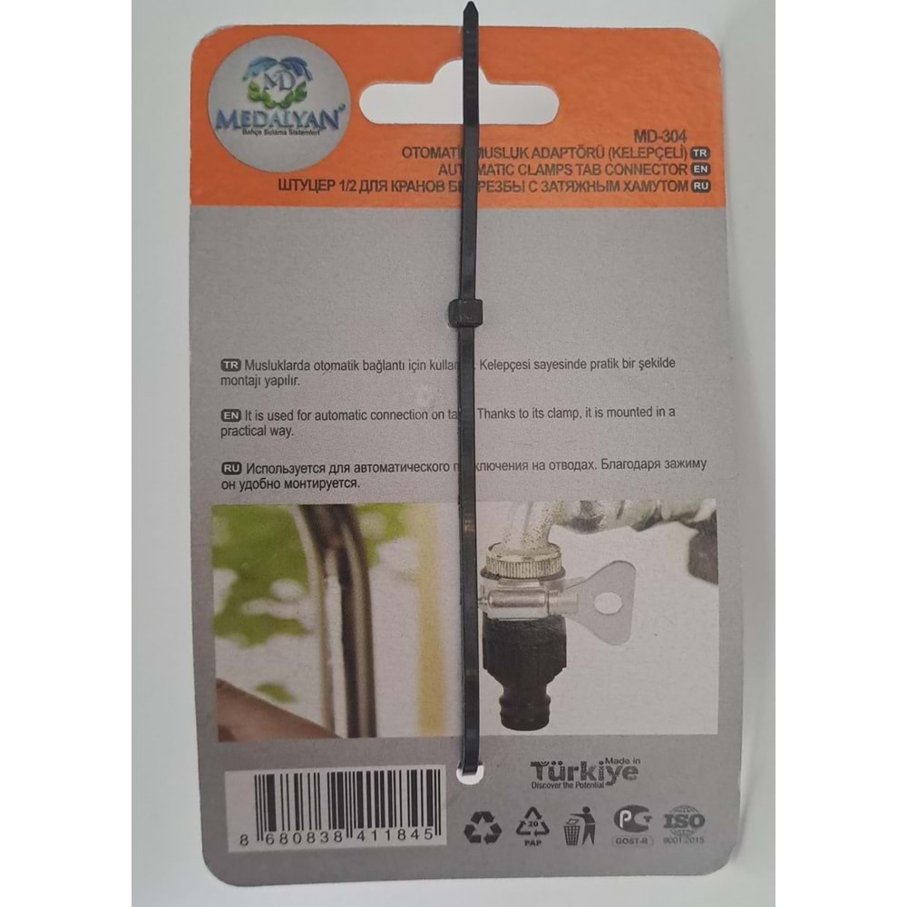 MEDALYAN MUSLUK ADAPTÖRÜ KELEPÇELİ MD-304 ( 1 ADET FİYATIDIR )