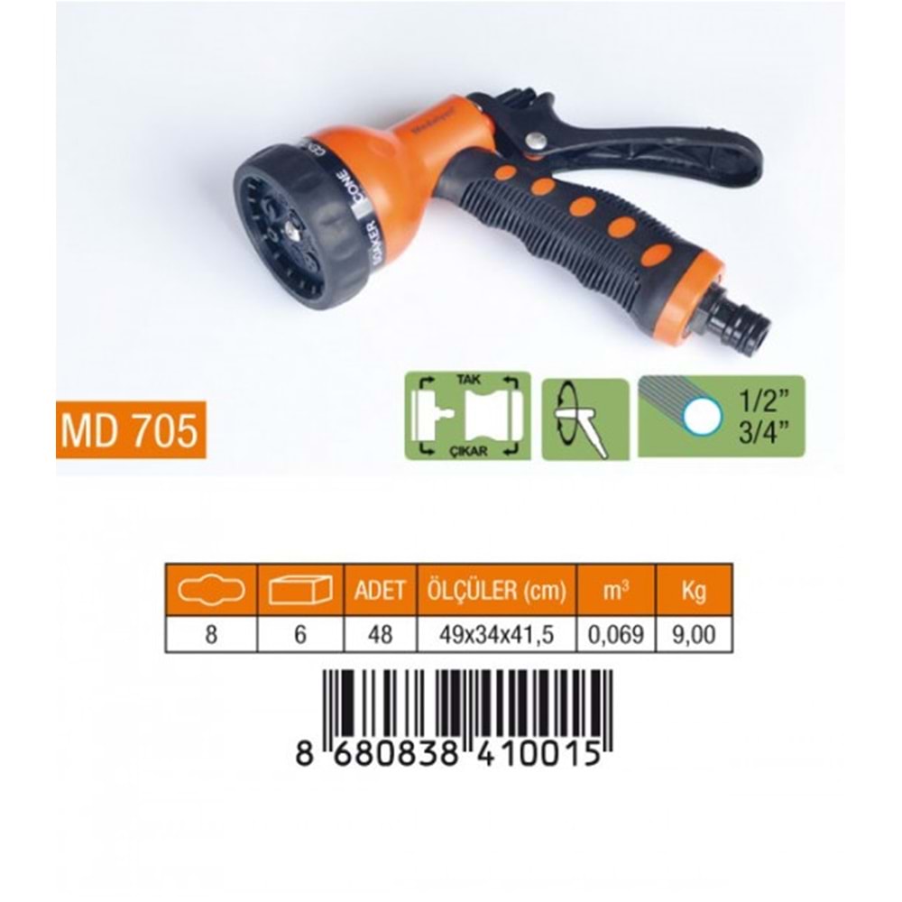 MEDALYAN OTOMATİK SULAMA TABANCASI 7 FONKSİYONLU